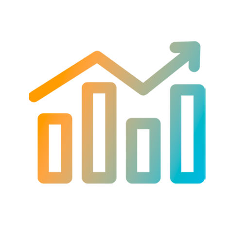 Ícone gráfico ascendente