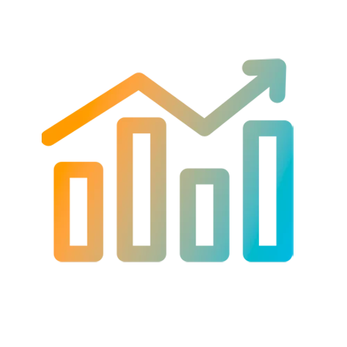 Ícone gráfico ascendente